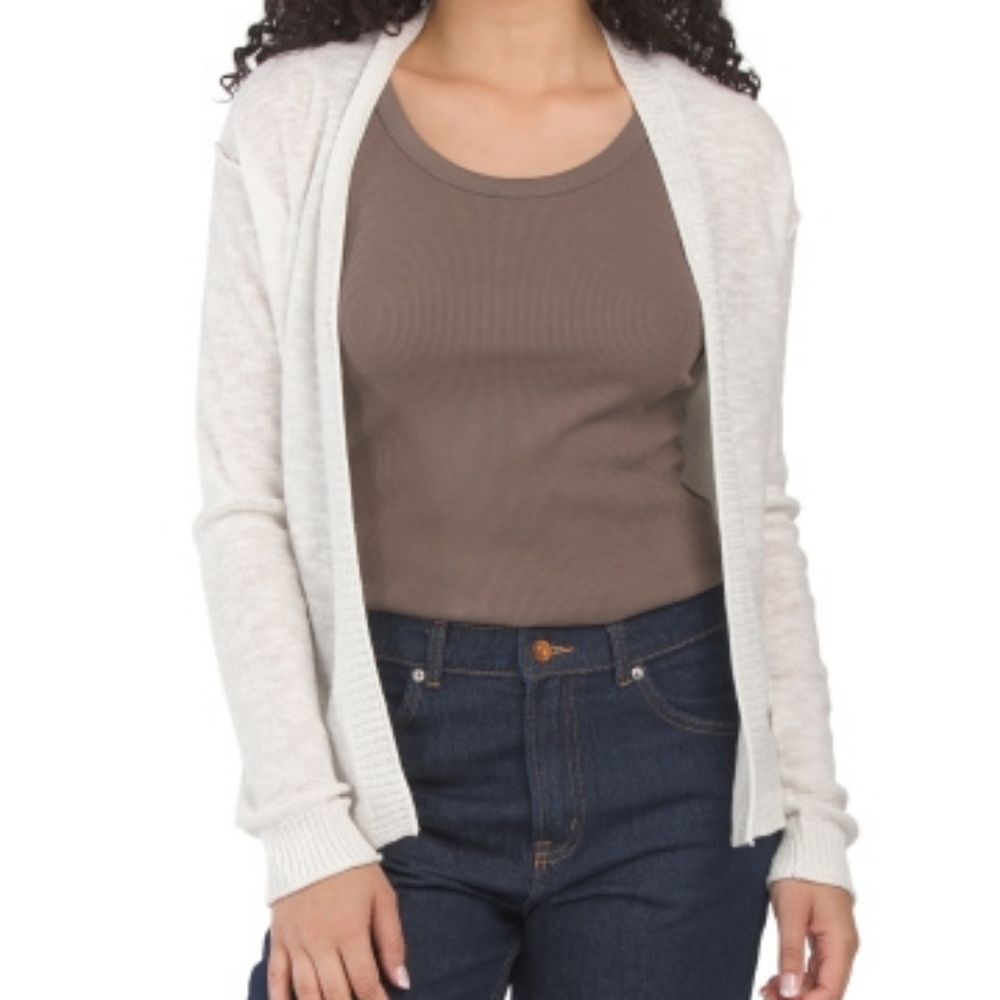 NWT - Michael Stars Linen Blend "White"  Christie Open Cardigan - Size XL